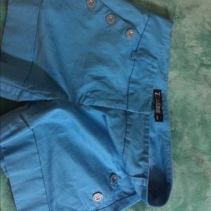 Blue high rise shorts
